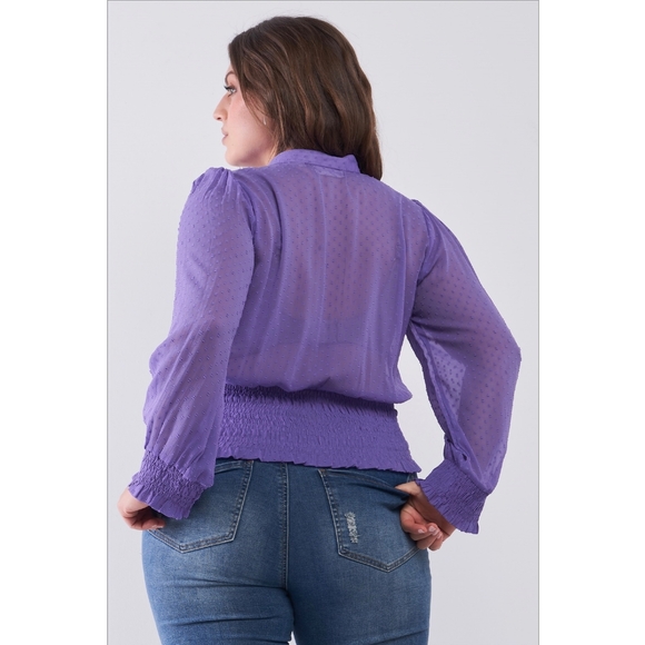 Clothing Obsessed Company Purple Long Sleeves Top - Picture 3 of 8